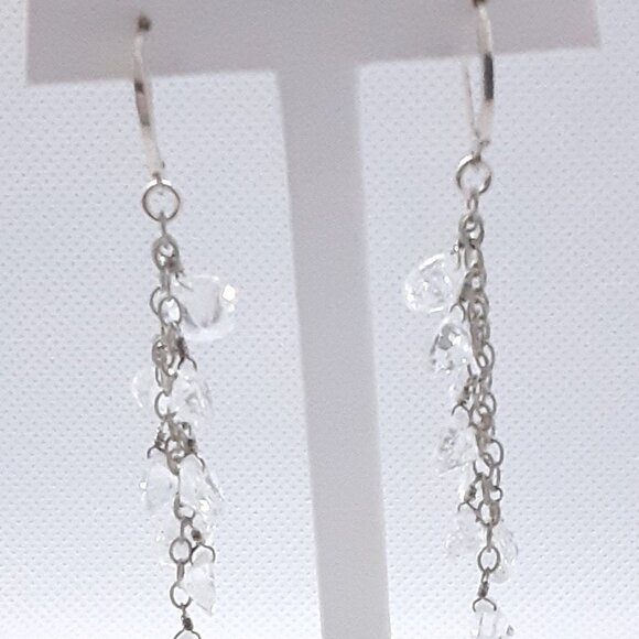 Designer Nina Nguyen sterling clear dangle earrings from her Sai-Gon Collection - Picture 9 of 14